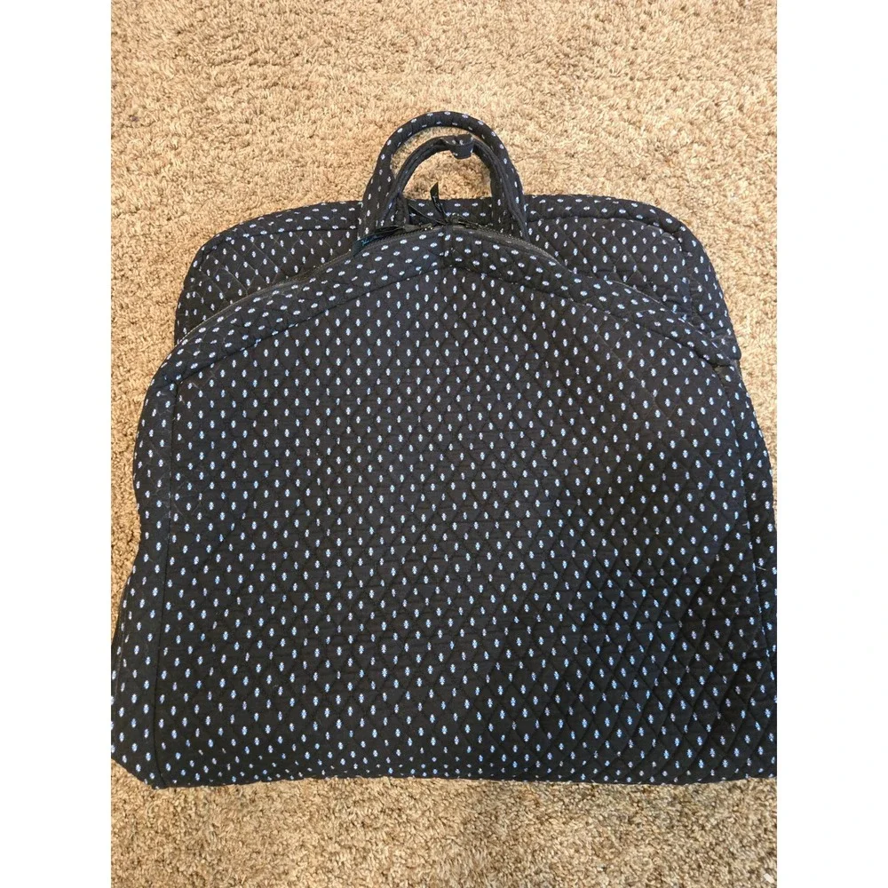 Vera Bradley Night and Day Quilted Hanging Garment Bag Travel Suit Carrier Blue